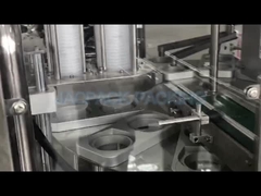 Máquina de vedação de recheio de copos rotativos de cabeças duplas Copo de plástico Salsa de ketchup Copo de recheio de selos