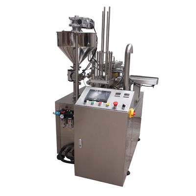 Máquina de vedação rotativa de enchimento de copos PLC 8 copos/min Para uso industrial