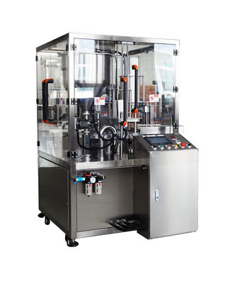 Máquina de vedação automática rotativa de enchimento de copos, controlo PLC para iogurte