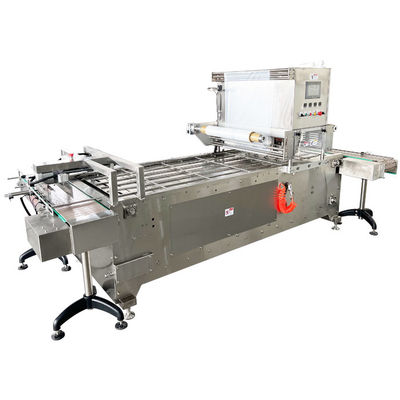 Máquina de vedação de bandeja MAP controlada por PLC para bandeja de frutos do mar