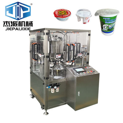 Máquina de Enchimento e Selamento de Copo de Creme de Queijo Facil de Manuseio Potência de 1,3KW Com Hopper